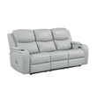 Bowery Hill Power Motion Sofa in Light Gray Synthetic Leather
