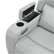 Bowery Hill Power Motion Sofa in Light Gray Synthetic Leather