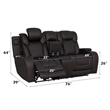 Bowery Hill Power Motion Reclining Loveseat in Dark Gray Microfiber
