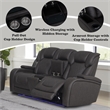 Bowery Hill Power Motion Reclining Loveseat in Dark Gray Microfiber