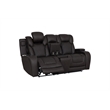 Bowery Hill Power Motion Reclining Loveseat in Dark Gray Microfiber