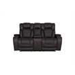Bowery Hill Power Motion Reclining Loveseat in Dark Gray Microfiber