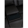Bowery Hill Power Motion Reclining Loveseat in Dark Gray Microfiber