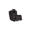 Bowery Hill Quilted Power Motion Recliner in Dark Gray Microfiber