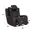 Bowery Hill Quilted Power Motion Recliner in Dark Gray Microfiber