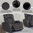 Bowery Hill Quilted Power Motion Recliner in Dark Gray Microfiber