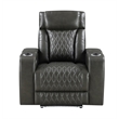 Bowery Hill Power Motion Recliner in Dark Gray Synthetic Leather