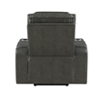 Bowery Hill Power Motion Recliner in Dark Gray Synthetic Leather