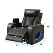 Bowery Hill Power Motion Recliner in Dark Gray Synthetic Leather