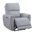 Bowery Hill Power Motion Recliner with USB Port in Gray Synthetic Leather