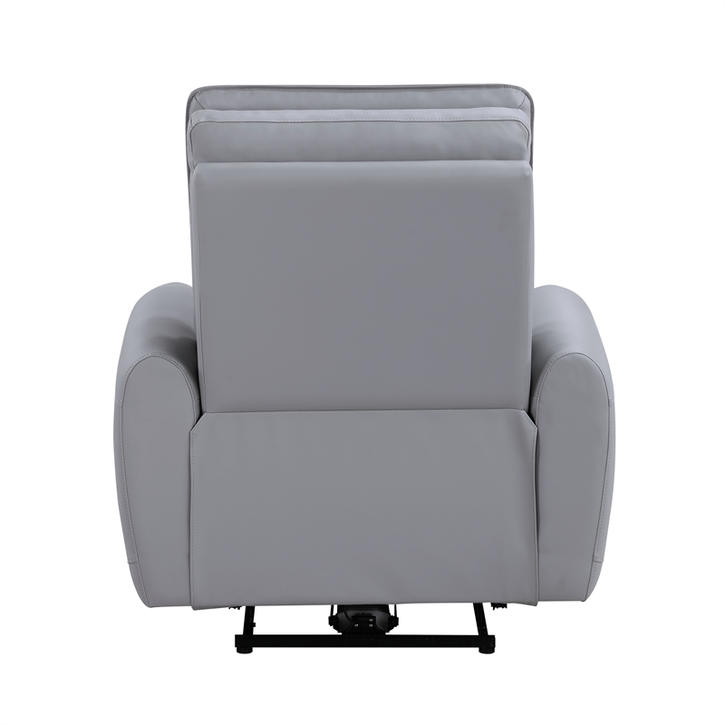 Bowery Hill Power Motion Recliner with USB Port in Gray Synthetic Leather