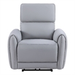 Bowery Hill Power Motion Recliner with USB Port in Gray Synthetic Leather