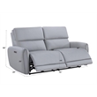 Bowery Hill Power Motion Sofa with USB Port in Gray Synthetic Leather