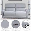 Bowery Hill Power Motion Sofa with USB Port in Gray Synthetic Leather