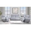 Bowery Hill Power Motion Sofa with USB Port in Gray Synthetic Leather