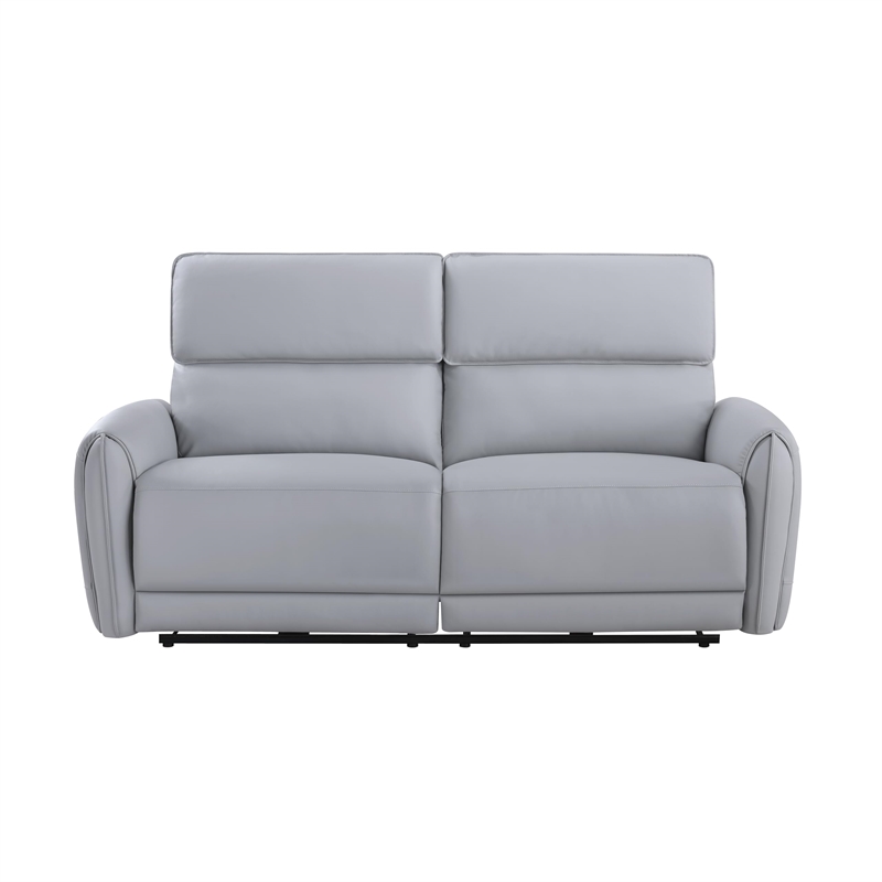 Bowery Hill Power Motion Sofa with USB Port in Gray Synthetic Leather