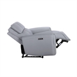 Bowery Hill Power Motion Sofa with USB Port in Gray Synthetic Leather