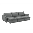 Bowery Hill Upholstered Power Sofa with Sleeper in Gray Chenille