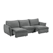 Bowery Hill Upholstered Power Sofa with Sleeper in Gray Chenille