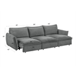 Bowery Hill Upholstered Power Sofa with Sleeper in Gray Chenille