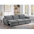 Bowery Hill Upholstered Power Sofa with Sleeper in Gray Chenille