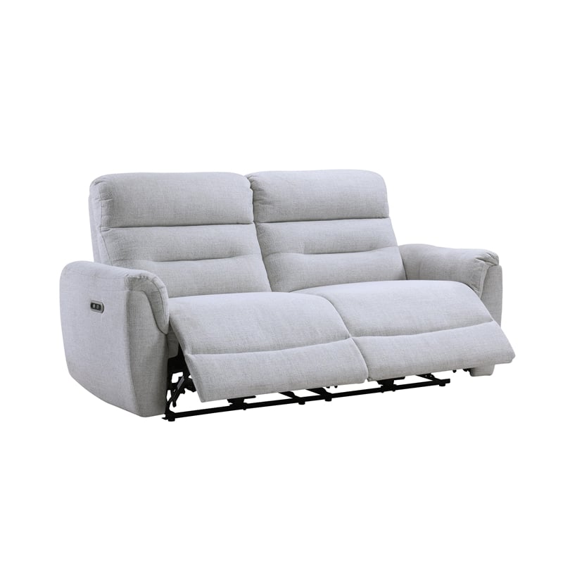 Bowery Hill Power Motion Sofa with USB Port in Gray Chenille