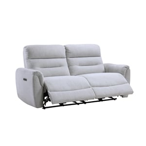 Bowery Hill Power Motion Sofa with USB Port in Gray Chenille