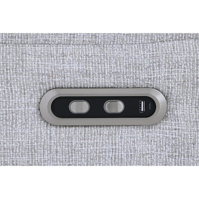 Bowery Hill Power Motion Sofa with USB Port in Gray Chenille