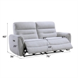 Bowery Hill Power Motion Sofa with USB Port in Gray Chenille