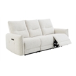 Bowery Hill Power Motion Sofa with USB Port in Cream Chenille