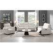Bowery Hill Power Motion Recliner with USB Port in Cream Chenille