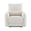 Bowery Hill Power Motion Recliner with USB Port in Cream Chenille