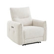 Bowery Hill Power Motion Recliner with USB Port in Cream Chenille