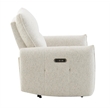Bowery Hill Power Motion Recliner with USB Port in Cream Chenille