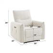 Bowery Hill Power Motion Recliner with USB Port in Cream Chenille