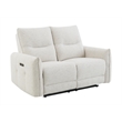 Bowery Hill Power Motion Loveseat with USB Port in Cream Chenille