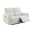 Bowery Hill Power Motion Loveseat with USB Port in Cream Chenille