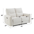 Bowery Hill Power Motion Loveseat with USB Port in Cream Chenille