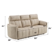 Bowery Hill Reclining Motion Sofa in Dark Beige Polish Microfiber