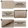 Bowery Hill Reclining Motion Sofa in Dark Beige Polish Microfiber
