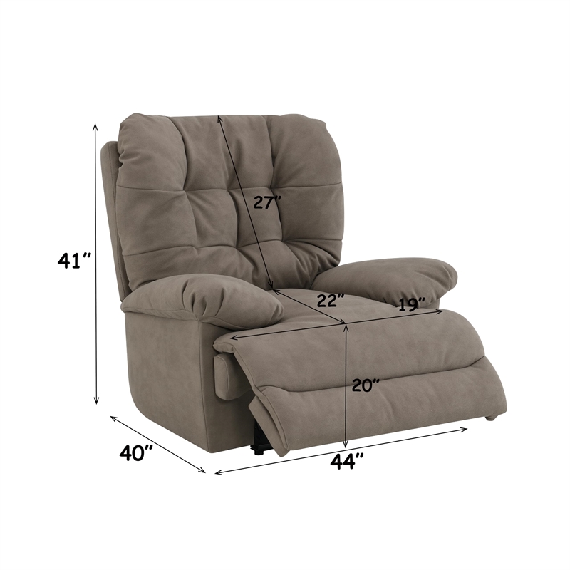 Bowery Hill Tufted Power Motion Recliner in Camel Leather Aire