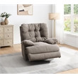 Bowery Hill Tufted Power Motion Recliner in Camel Leather Aire