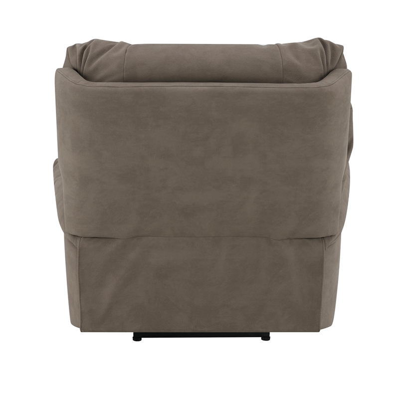 Bowery Hill Tufted Power Motion Recliner in Camel Leather Aire