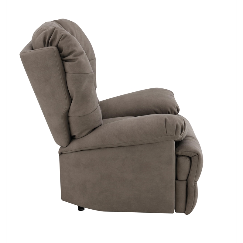 Bowery Hill Tufted Power Motion Recliner in Camel Leather Aire
