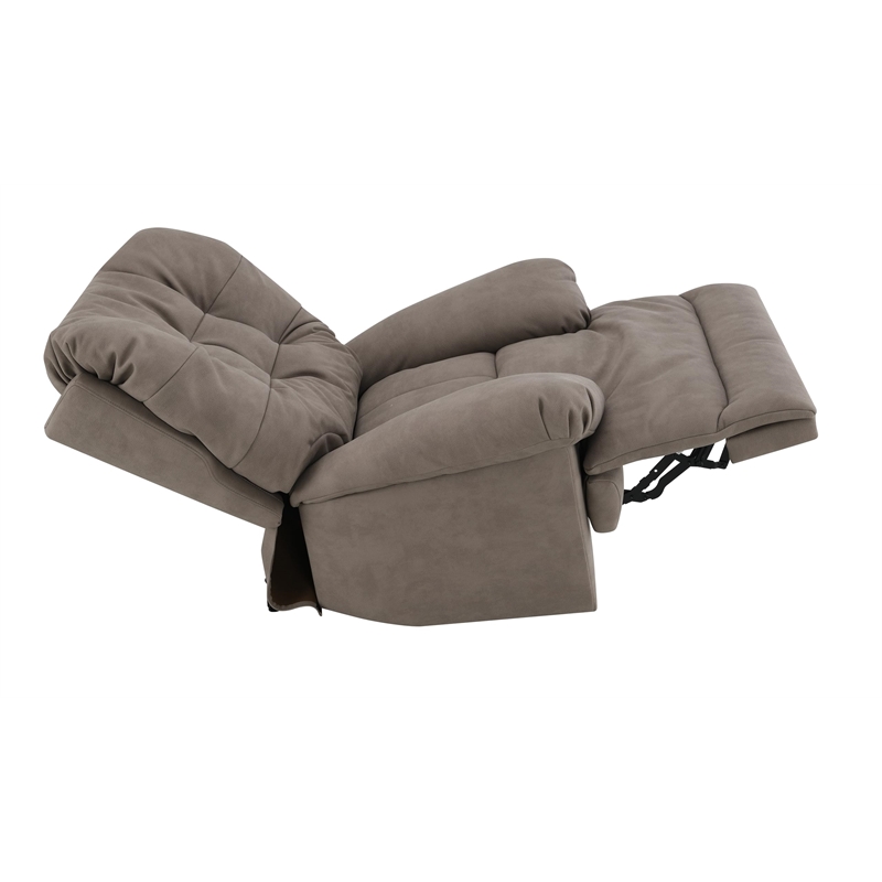 Bowery Hill Tufted Power Motion Recliner in Camel Leather Aire