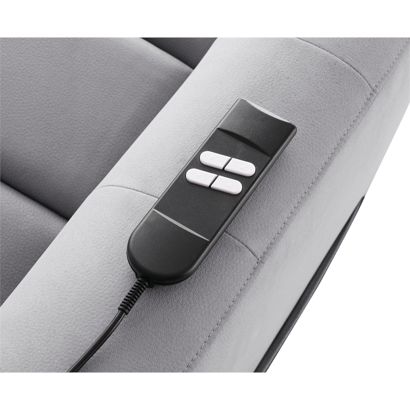 Bowery Hill Power Motion Recliner with Lift in Gray Leather Aire