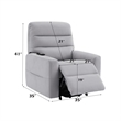 Bowery Hill Power Motion Recliner with Lift in Gray Leather Aire