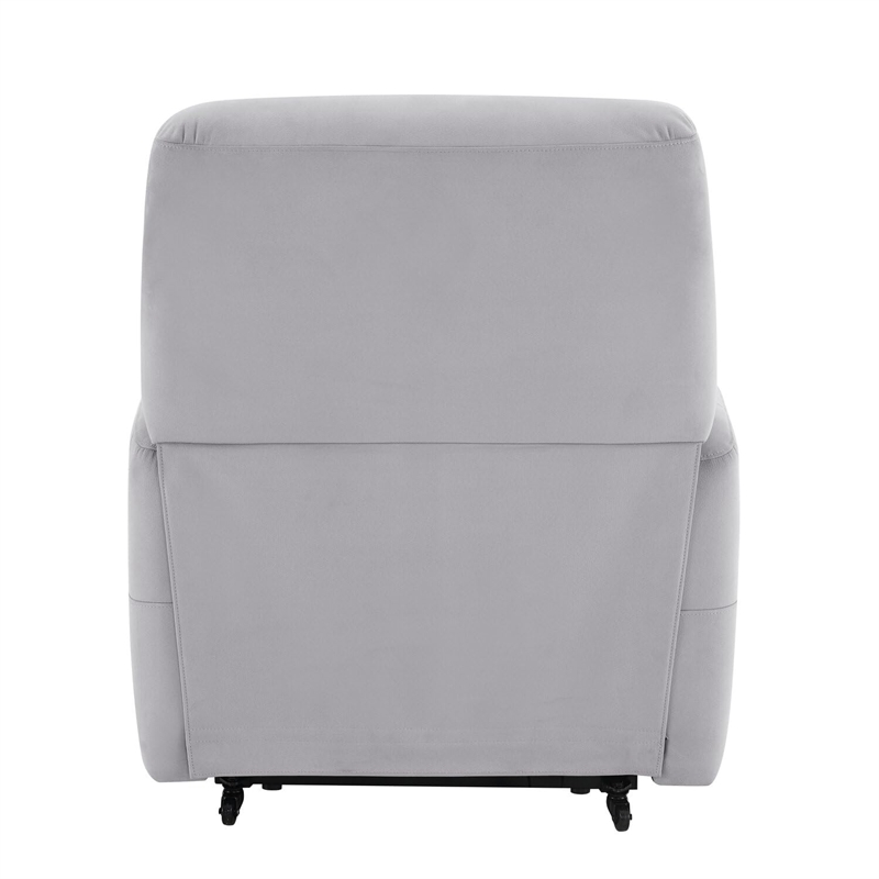 Bowery Hill Power Motion Recliner with Lift in Gray Leather Aire