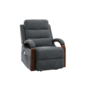 Bowery Hill Power Lift Recliner with Heat and Massage in Gray Chenille