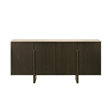 Bowery Hill 4-Door Server with Ceramic Top in Ceramic and Walnut